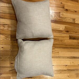 Set of Two Beige Throw Pillows
